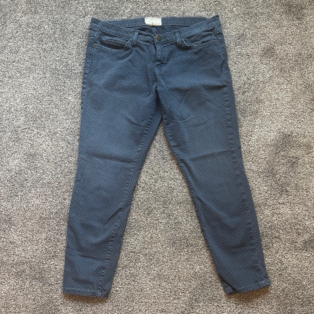 Current/Elliott The Stiletto polka dot cropped Jeans